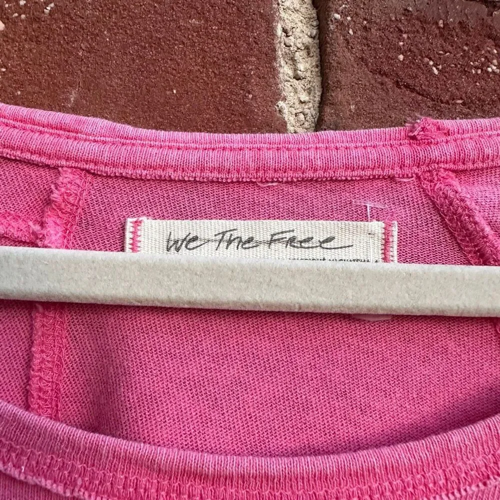 Free People We The Free Angel Tee Pink Womens XS NEW